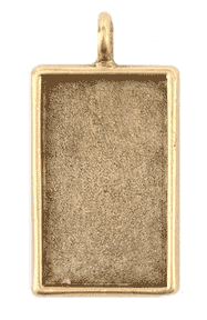 Patera - Bulk Large Pendant Rectangle - Gold (10)